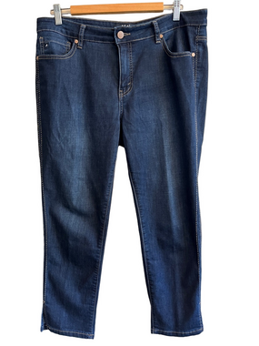 LOIS Women's Size 34 Dark Indigo Ankle Jeans - Straight  Cropped 25”  Rodeo